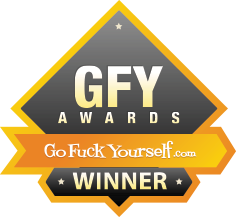 GFY Award Logo - Orange and black diamond with white type