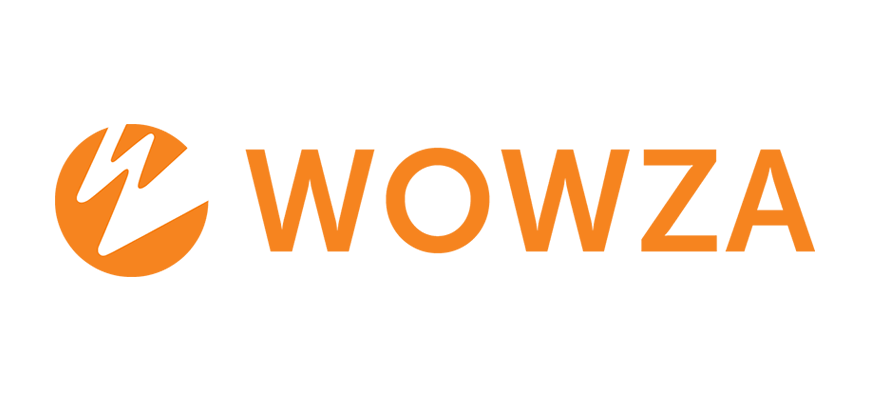 Wowza Logo - Orange sans-serif type with W circle icon to left