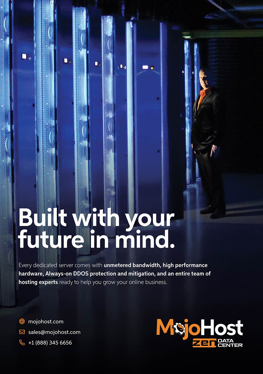 Print ad for MojoHost Zen Data Center