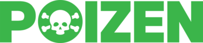 Poizen Logo - Green Sans-serif Type With Skull And Crossbones In Letter O
