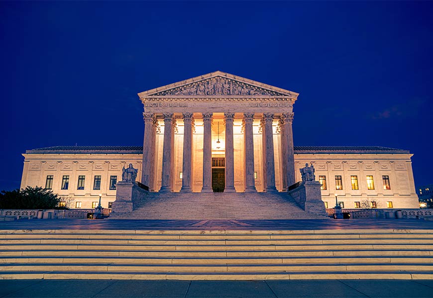 Photo of U.S. Supreme Court at night